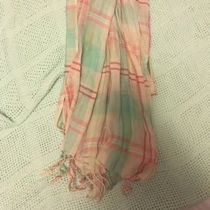Blue and Pink Plaid Scarf